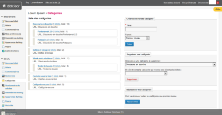documentation - découvrir - gestion des catégories - 2.5
