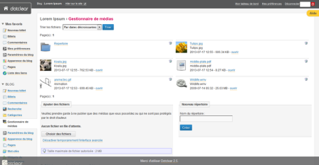 documentation - découvrir - gestion des médias - 2.5